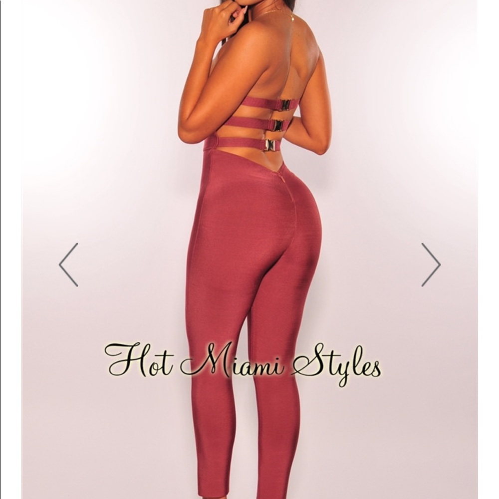 Bandage Strapless Buckle Jumpsuit